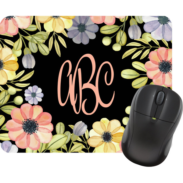 Custom Boho Floral Rectangular Mouse Pad (Personalized)