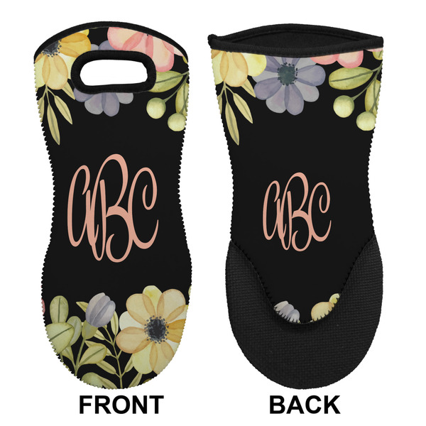 Boho Floral Neoprene Oven Mitt (Front & Back)