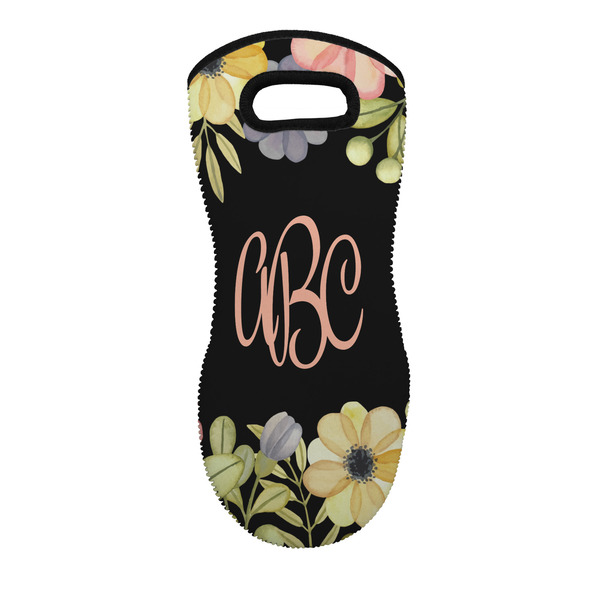 Custom Boho Floral Neoprene Oven Mitt w/ Monograms