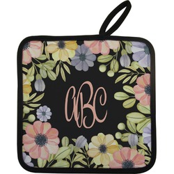 Boho Floral Pot Holder w/ Monogram