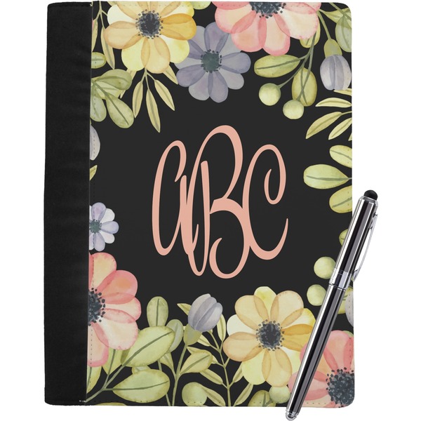 Custom Boho Floral Notebook Padfolio - Large w/ Monogram