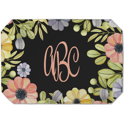 Boho Floral Dining Table Mat - Octagon (Single-Sided) w/ Monogram