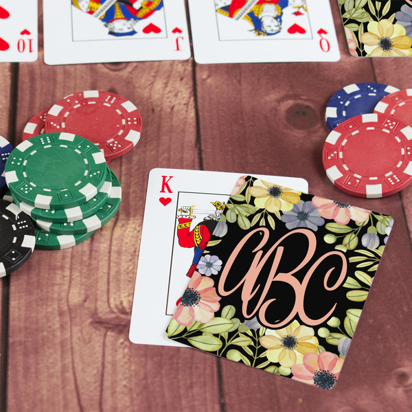Boho Floral On Table with Poker Chips