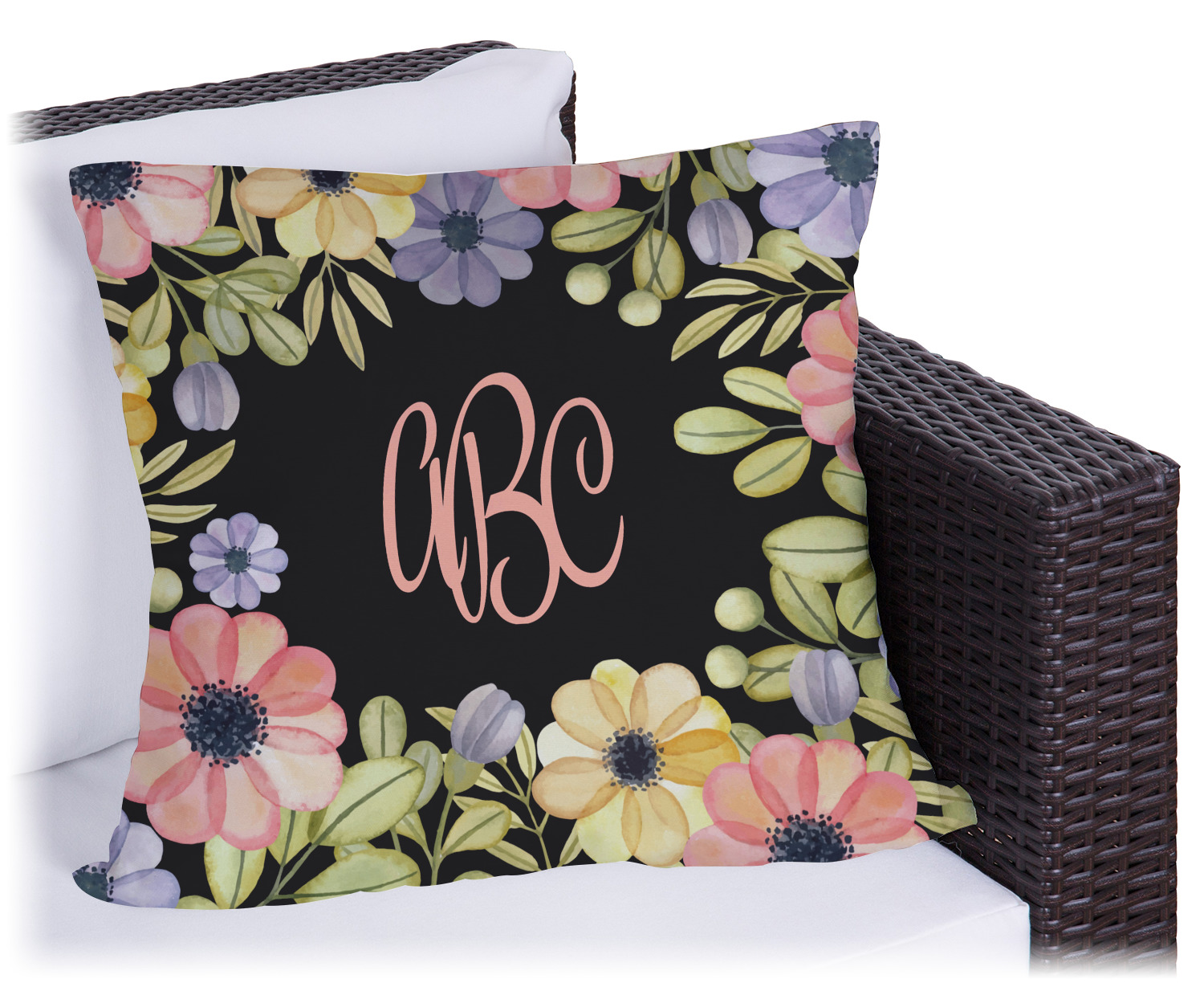 Boho Floral Outdoor Pillow 16" (Personalized) YouCustomizeIt