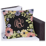 Boho Floral Outdoor Pillow - 20" (Personalized)