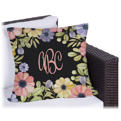Boho Floral Outdoor Pillow - 18" (Personalized)