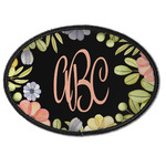 Boho Floral Iron On Oval Patch w/ Monogram