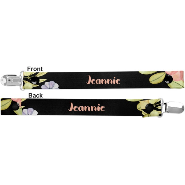 Boho Floral Pacifier Clip - Front and Back