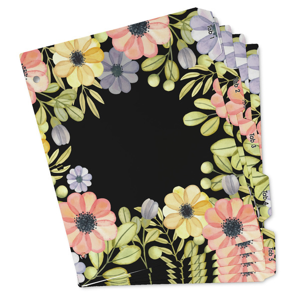 Custom Boho Floral Binder Tab Divider Set (Personalized)