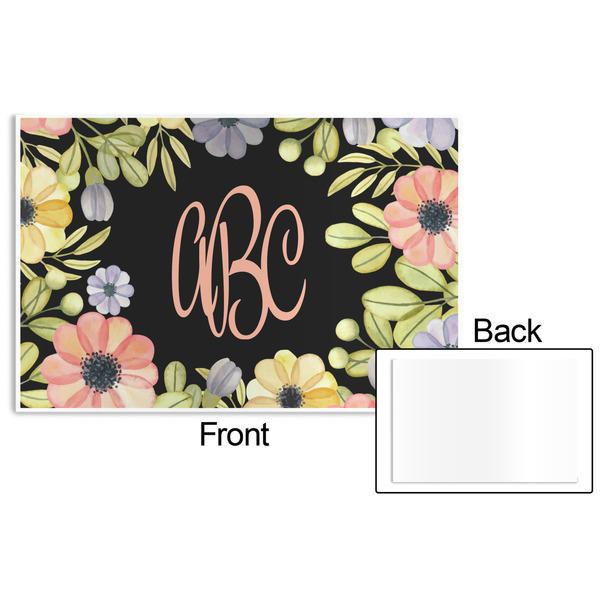 Boho Floral Disposable Paper Placemat - Front & Back