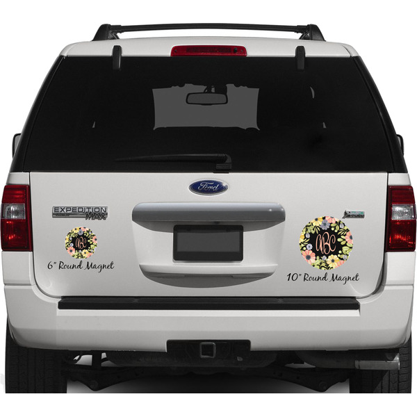 Boho Floral Personalized Car Magnets on Ford Explorer