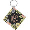 Boho Floral Personalized Diamond Key Chain