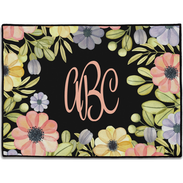 Custom Boho Floral Door Mat (Personalized)