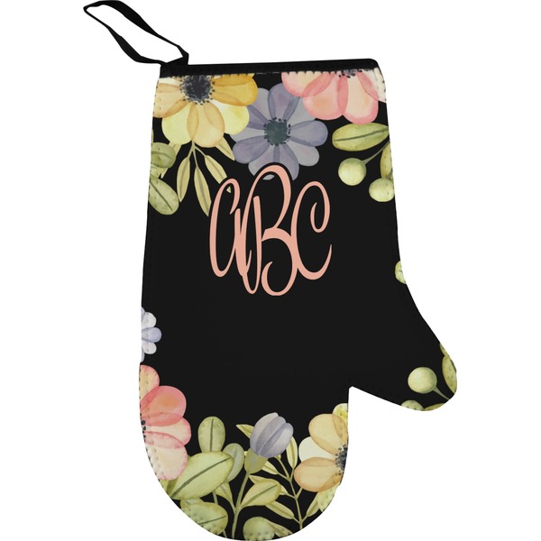 Custom Boho Floral Right Oven Mitt (Personalized)