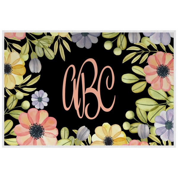 Custom Boho Floral Laminated Placemat w/ Monogram