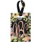 Boho Floral Plastic Luggage Tag - Rectangular w/ Monogram