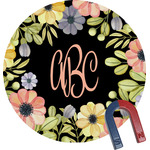 Boho Floral Round Fridge Magnet (Personalized)