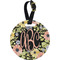 Boho Floral Personalized Round Luggage Tag