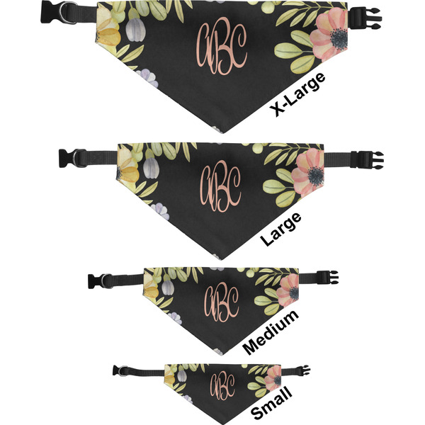 Boho Floral Pet Bandana Sizes