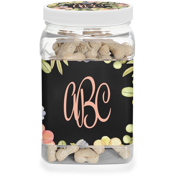 Custom Boho Floral Dog Treat Jar (Personalized)