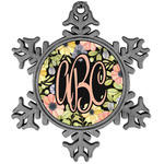 Boho Floral Vintage Snowflake Ornament (Personalized)