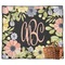 Boho Floral Picnic Blanket - Flat - With Basket