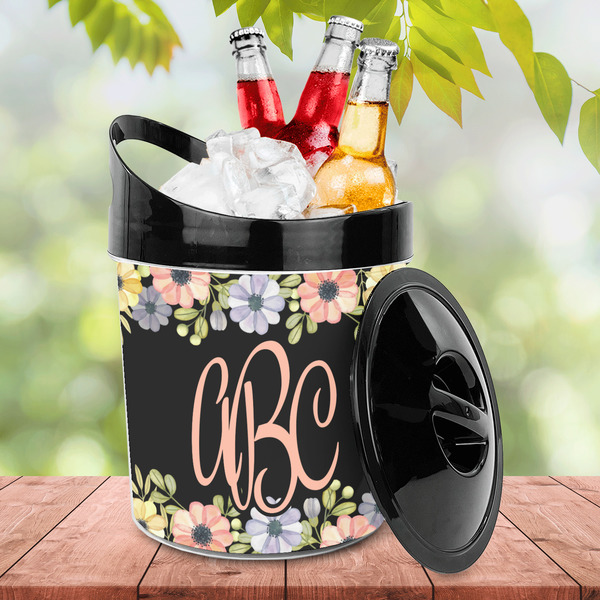 Boho Floral Plastic Ice Bucket - LIFESTYLE