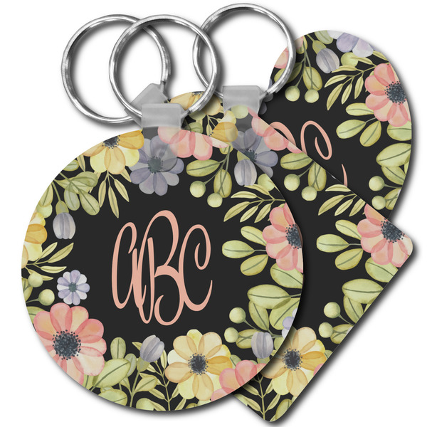 Custom Boho Floral Plastic Keychain (Personalized)