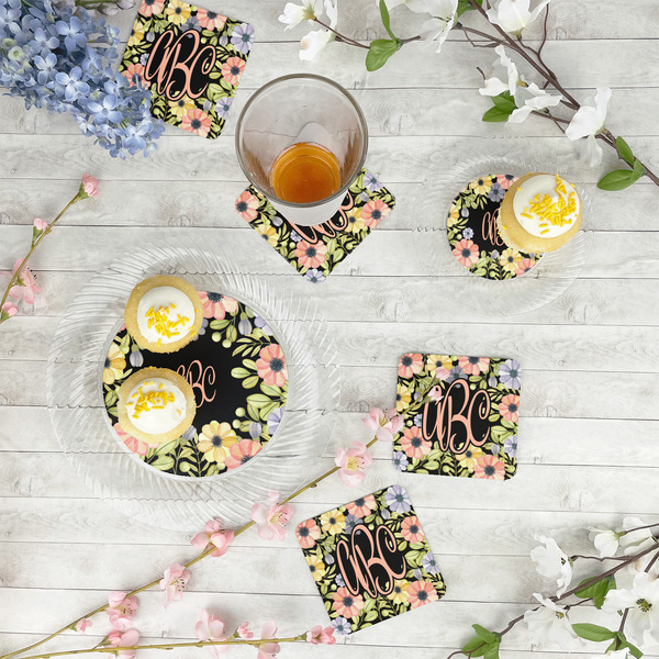 Boho Floral Plastic Party Appetizer & Dessert Plates - In Context