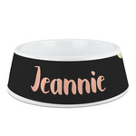 Boho Floral Plastic Dog Bowl - Medium (Personalized)