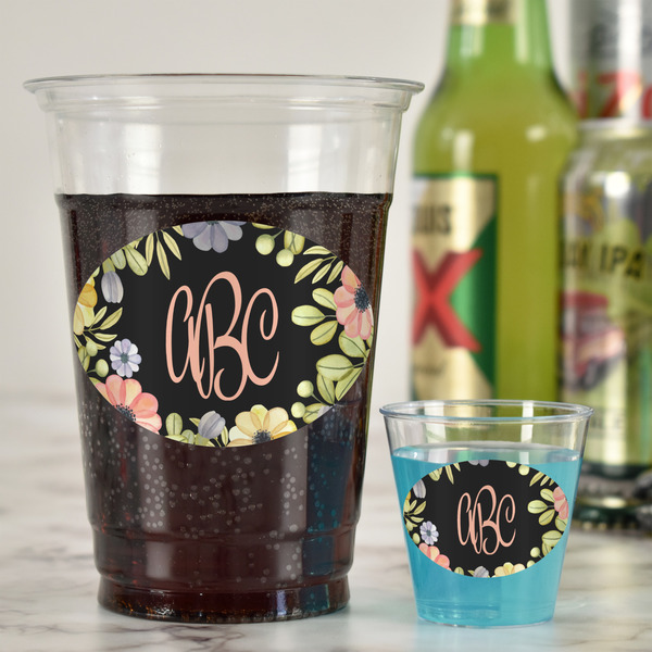 Boho Floral Plastic Shot Glasses - In Context
