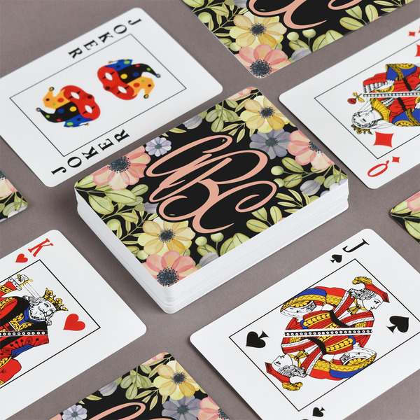 Boho Floral Playing Cards - Front & Back View