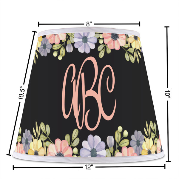 Boho Floral Poly Film Empire Lampshade - Dimensions