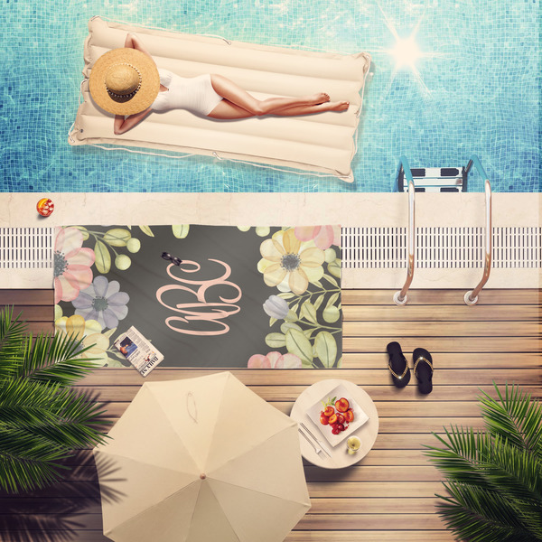 Boho Floral Pool Towel Lifestyle
