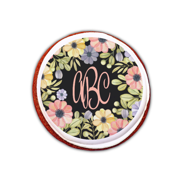 Boho Floral Printed Icing Circle - XSmall - On Cookie