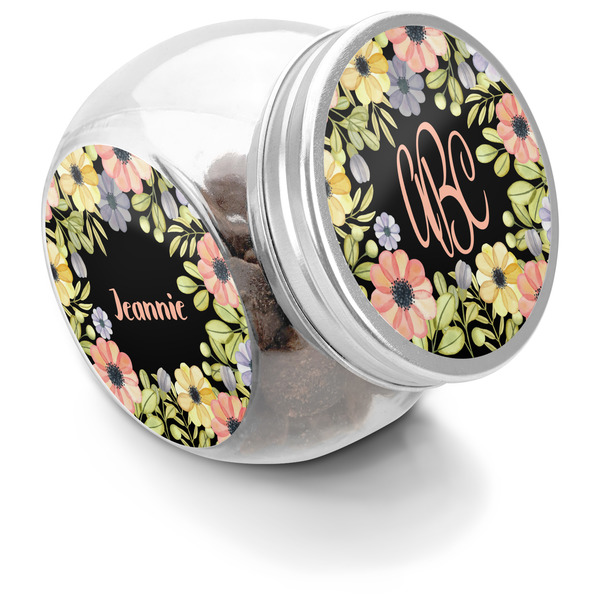 Custom Boho Floral Puppy Treat Jar (Personalized)
