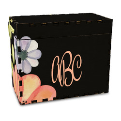 Boho Floral Wood Recipe Box - Full Color Print (Personalized)