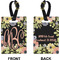 Boho Floral Rectangle Luggage Tag (Front + Back)