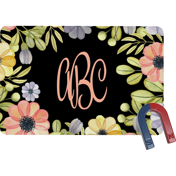 Custom Boho Floral Rectangular Fridge Magnet (Personalized)