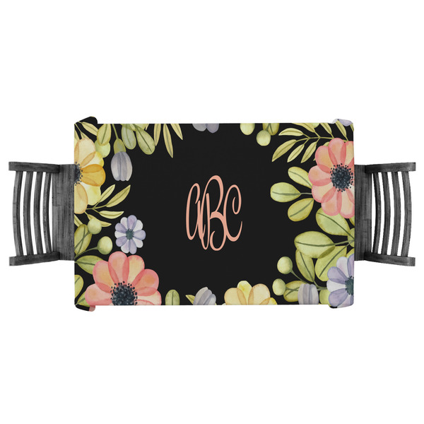 Custom Boho Floral Tablecloth - 58"x58" (Personalized)