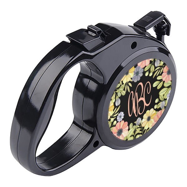 Boho Floral Retractable Dog Leash - Angle