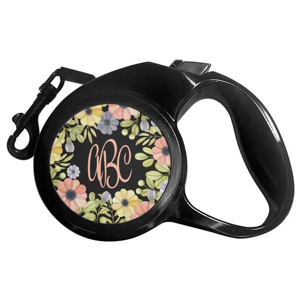 Custom Boho Floral Retractable Dog Leash (Personalized)