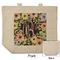Boho Floral Reusable Cotton Grocery Bag - Front & Back View