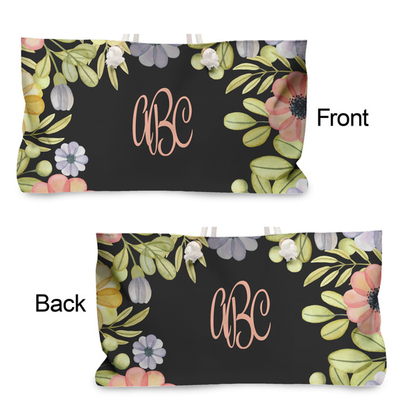 Boho Floral Large Rope Tote - From & Back View