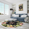 Boho Floral Round Area Rug - IN CONTEXT