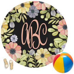 Boho Floral Round Beach Towel (Personalized)