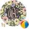 Boho Floral Round Beach Towel (Personalized)