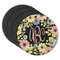 Boho Floral Round Rubber Backed Coasters - Set of 4 (Personalized)