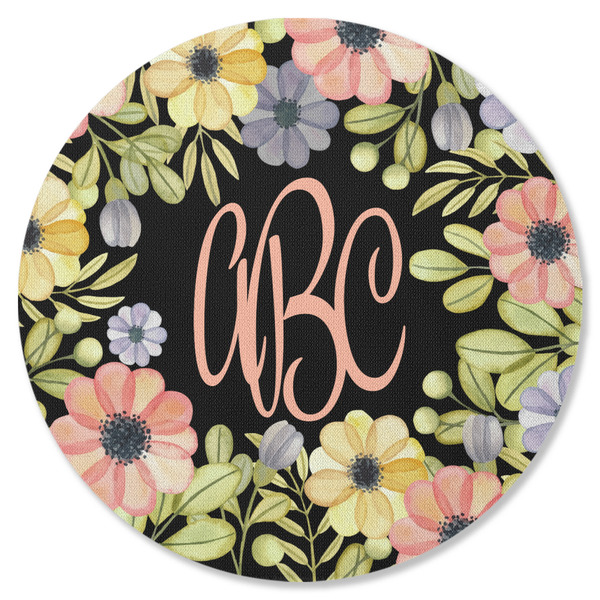 Boho Floral Round Coaster Rubber Back - Single