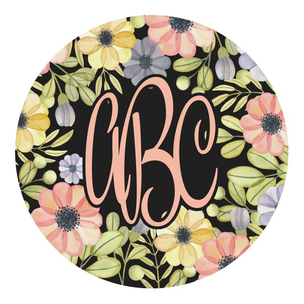 Custom Boho Floral Round Decal - XLarge (Personalized)